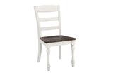Madelyn Ladder Back Side Chairs Dark Cocoa And Coastal White (Set Of 2) - Ella Furniture