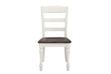 Madelyn Ladder Back Side Chairs Dark Cocoa And Coastal White (Set Of 2) - Ella Furniture