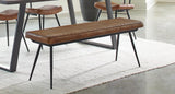 Misty Cushion Side Bench Camel And Black - Ella Furniture