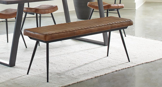 Misty Cushion Side Bench Camel And Black - Ella Furniture