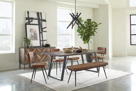 Misty Cushion Side Bench Camel And Black - Ella Furniture