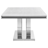 Kerwin Rectangle Faux Marble Top Dining Table White And Chrome - Ella Furniture