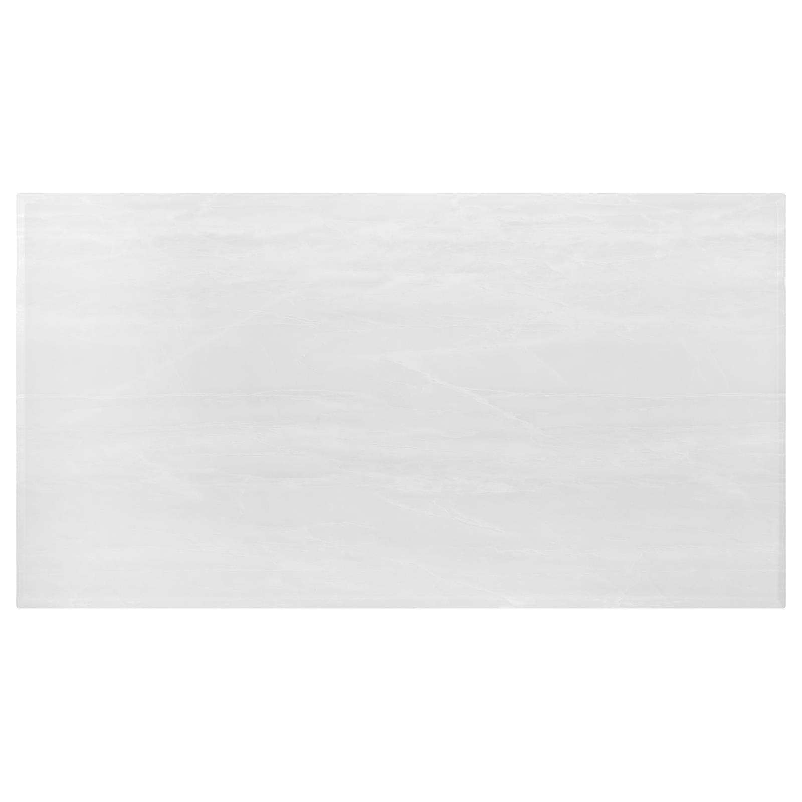Kerwin Rectangle Faux Marble Top Dining Table White And Chrome - Ella Furniture