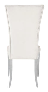 Kerwin Tufted Upholstered Side Chair (Set Of 2) White And Chrome - Ella Furniture