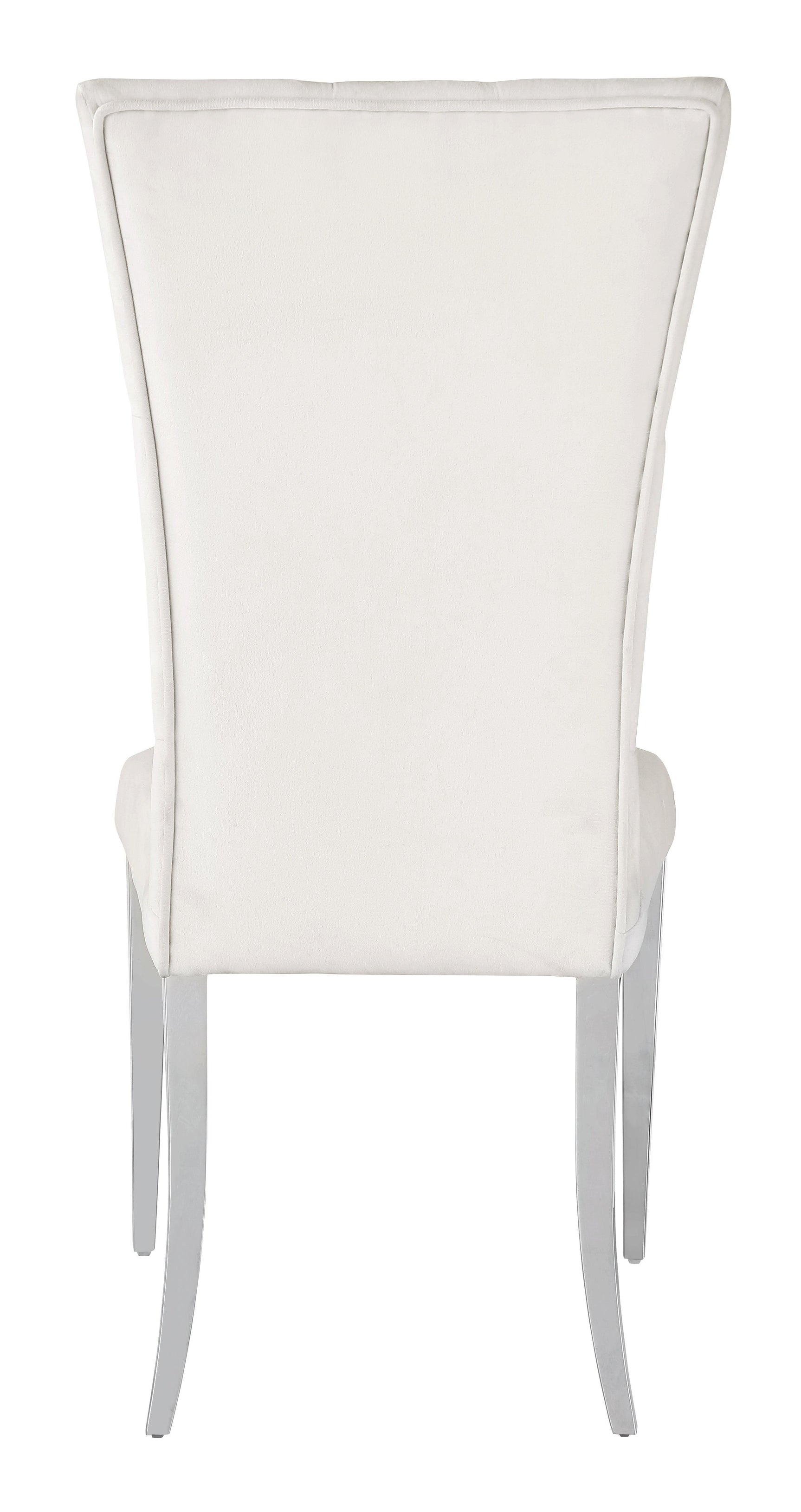 Kerwin Tufted Upholstered Side Chair (Set Of 2) White And Chrome - Ella Furniture