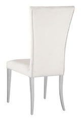 Kerwin Tufted Upholstered Side Chair (Set Of 2) White And Chrome - Ella Furniture