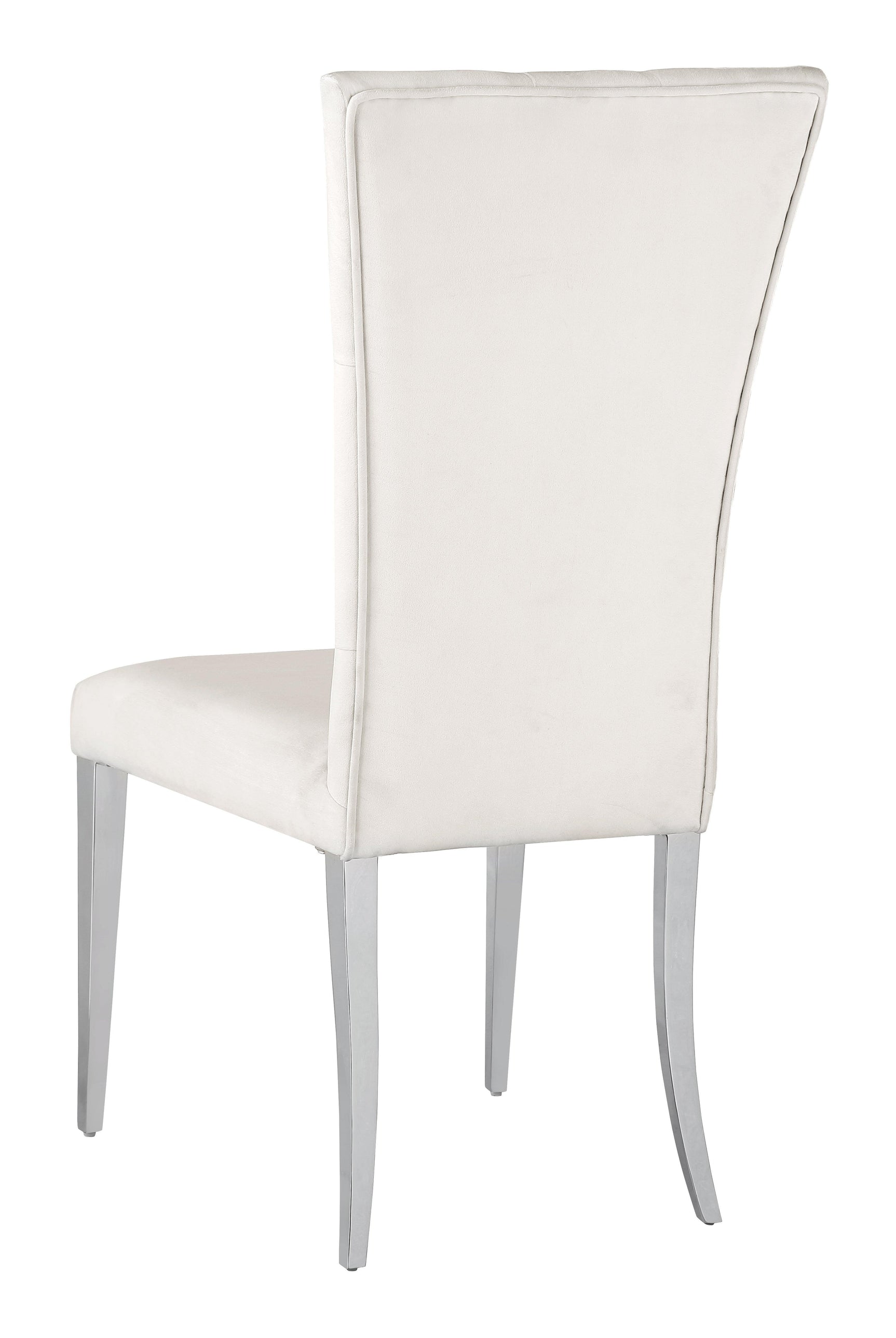 Kerwin Tufted Upholstered Side Chair (Set Of 2) White And Chrome - Ella Furniture