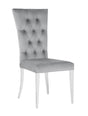 Kerwin Tufted Upholstered Side Chair (Set Of 2) Grey And Chrome - Ella Furniture