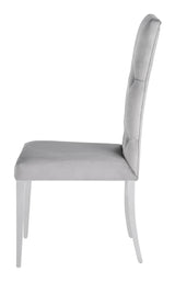 Kerwin Tufted Upholstered Side Chair (Set Of 2) Grey And Chrome - Ella Furniture