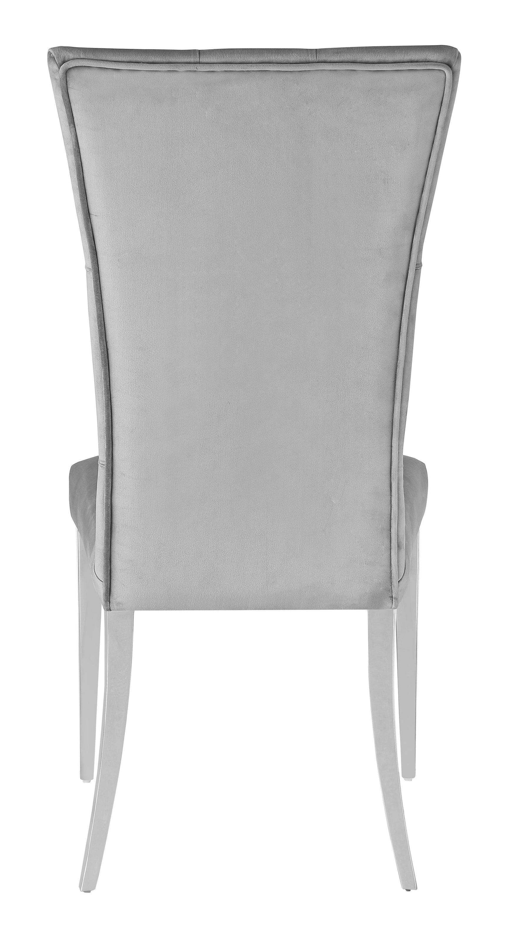 Kerwin Tufted Upholstered Side Chair (Set Of 2) Grey And Chrome - Ella Furniture