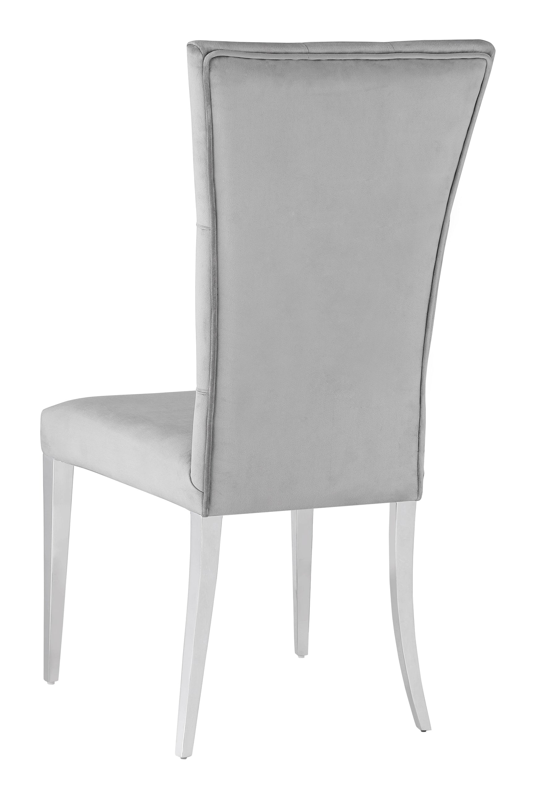 Kerwin Tufted Upholstered Side Chair (Set Of 2) Grey And Chrome - Ella Furniture
