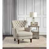 Marriana Traditional Solid Wood And Plywood Textured Fabric Polyester Upholstered Tufted Chair - Ella Furniture