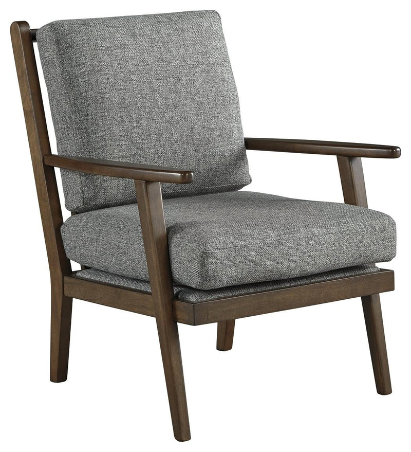Zardoni Charcoal Chenille Accent Chair