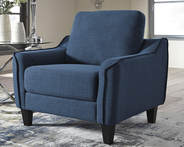 Jarreau Blue Microfiber Chair - Ella Furniture