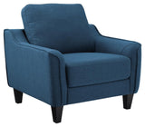 Jarreau Blue Microfiber Chair - Ella Furniture