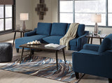 Jarreau Blue Microfiber Sofa Chaise Sleeper - Ella Furniture