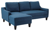 Jarreau Blue Microfiber Sofa Chaise Sleeper - Ella Furniture