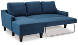 Jarreau Blue Microfiber Sofa Chaise Sleeper - Ella Furniture