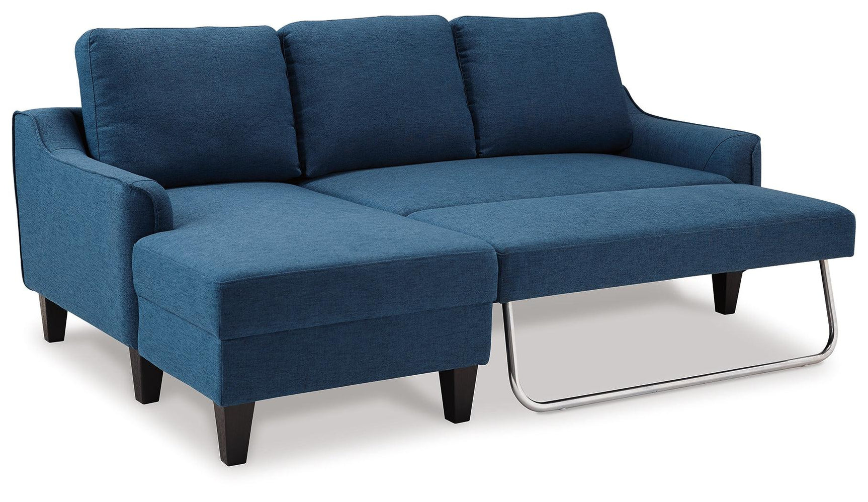 Jarreau Blue Microfiber Sofa Chaise Sleeper - Ella Furniture