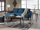 Jarreau Blue Microfiber Sofa Chaise Sleeper - Ella Furniture