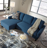 Jarreau Blue Microfiber Sofa Chaise Sleeper - Ella Furniture