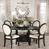Twyla Dark Cocoa Circular Dining Room Set - Ella Furniture