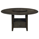 Twyla Dark Cocoa Circular Dining Room Set - Ella Furniture