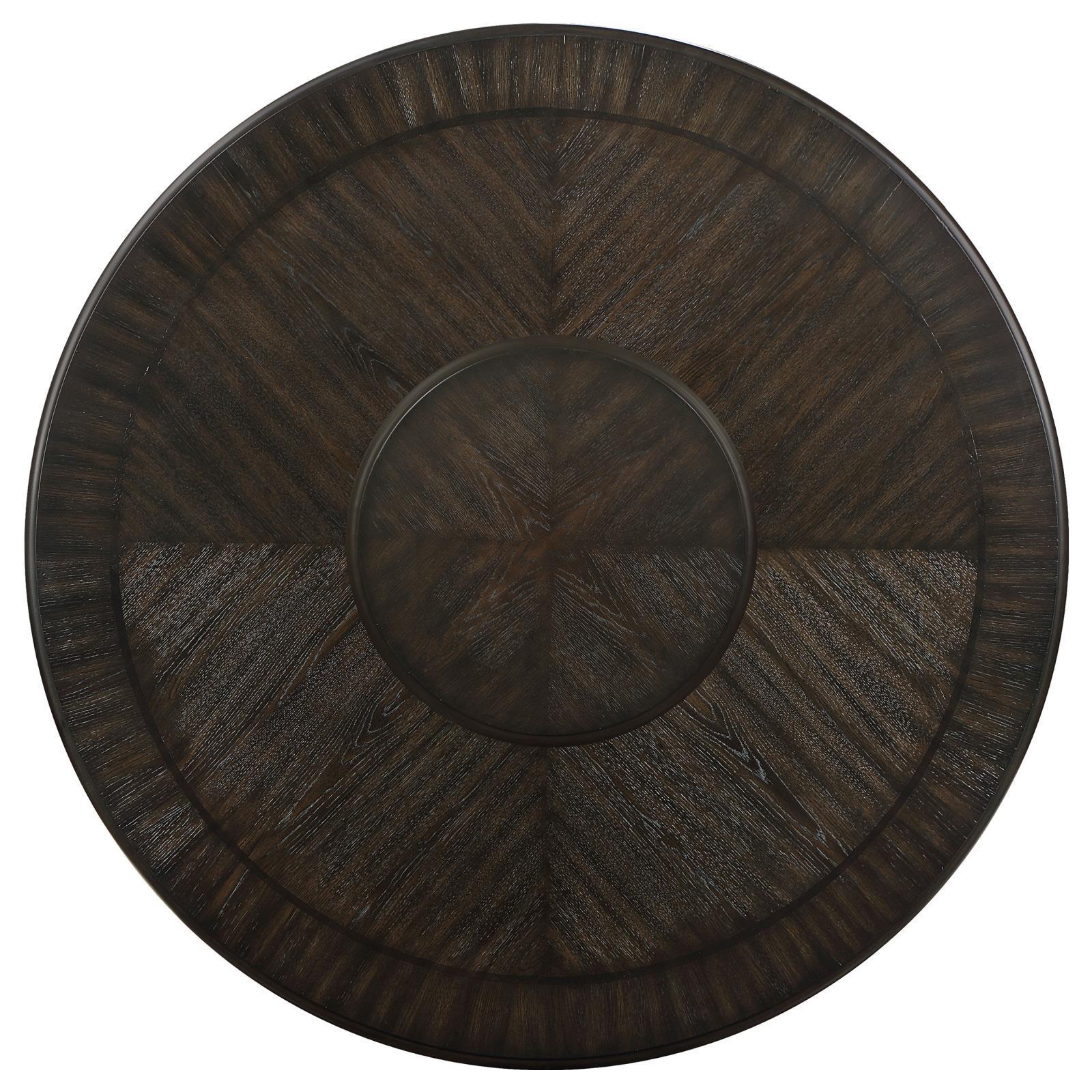 Twyla Dark Cocoa Circular Dining Room Set - Ella Furniture