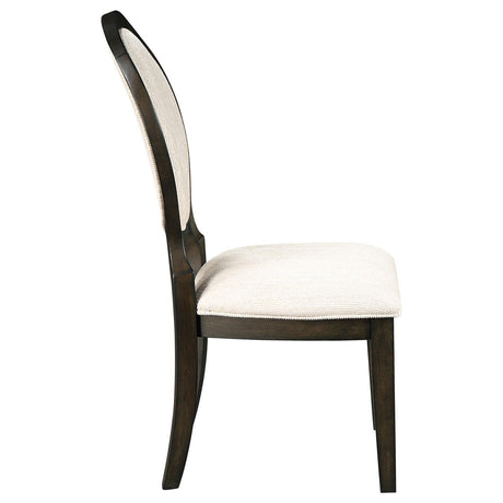 Twyla Dark Cocoa Circular Dining Room Set - Ella Furniture
