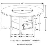 Twyla Dark Cocoa Circular Dining Room Set - Ella Furniture