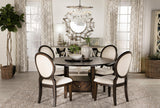 Twyla Upholstered Dining Chairs With Oval Back (Set Of 2) Cream And Dark Cocoa - Ella Furniture