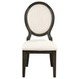 Twyla Upholstered Dining Chairs With Oval Back (Set Of 2) Cream And Dark Cocoa - Ella Furniture