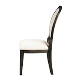 Twyla Upholstered Dining Chairs With Oval Back (Set Of 2) Cream And Dark Cocoa - Ella Furniture