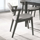 Stevie Upholstered Side Chairs (Set Of 2) With Demi Arm Brown Grey And Black - Ella Furniture