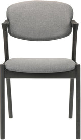 Stevie Upholstered Side Chairs (Set Of 2) With Demi Arm Brown Grey And Black - Ella Furniture