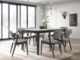 Stevie Upholstered Side Chairs (Set Of 2) With Demi Arm Brown Grey And Black - Ella Furniture