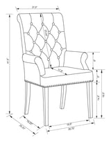 Alana Upholstered Tufted Arm Chair With Nailhead Trim - Ella Furniture