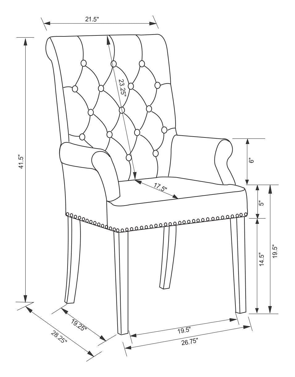 Alana Upholstered Tufted Arm Chair With Nailhead Trim - Ella Furniture