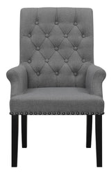 Alana Upholstered Tufted Arm Chair With Nailhead Trim - Ella Furniture