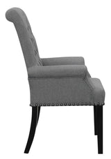 Alana Upholstered Tufted Arm Chair With Nailhead Trim - Ella Furniture
