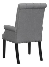Alana Upholstered Tufted Arm Chair With Nailhead Trim - Ella Furniture