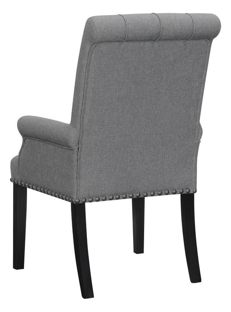 Alana Upholstered Tufted Arm Chair With Nailhead Trim - Ella Furniture