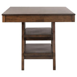 Dewey 2-Drawer Counter Height Table With Open Shelves Walnut - Ella Furniture