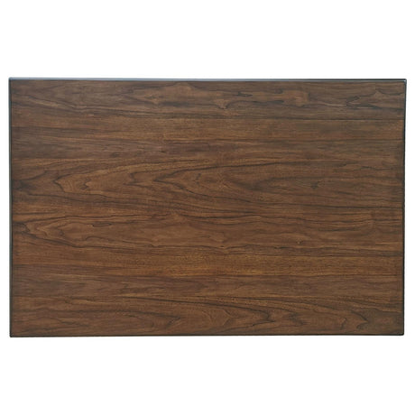 Dewey 2-Drawer Counter Height Table With Open Shelves Walnut - Ella Furniture