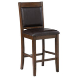 Dewey Upholstered Counter Height Chairs With Footrest (Set Of 2) Brown And Walnut - Ella Furniture