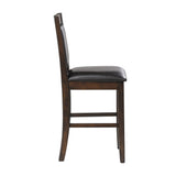 Dewey Upholstered Counter Height Chairs With Footrest (Set Of 2) Brown And Walnut - Ella Furniture