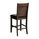 Dewey Upholstered Counter Height Chairs With Footrest (Set Of 2) Brown And Walnut - Ella Furniture