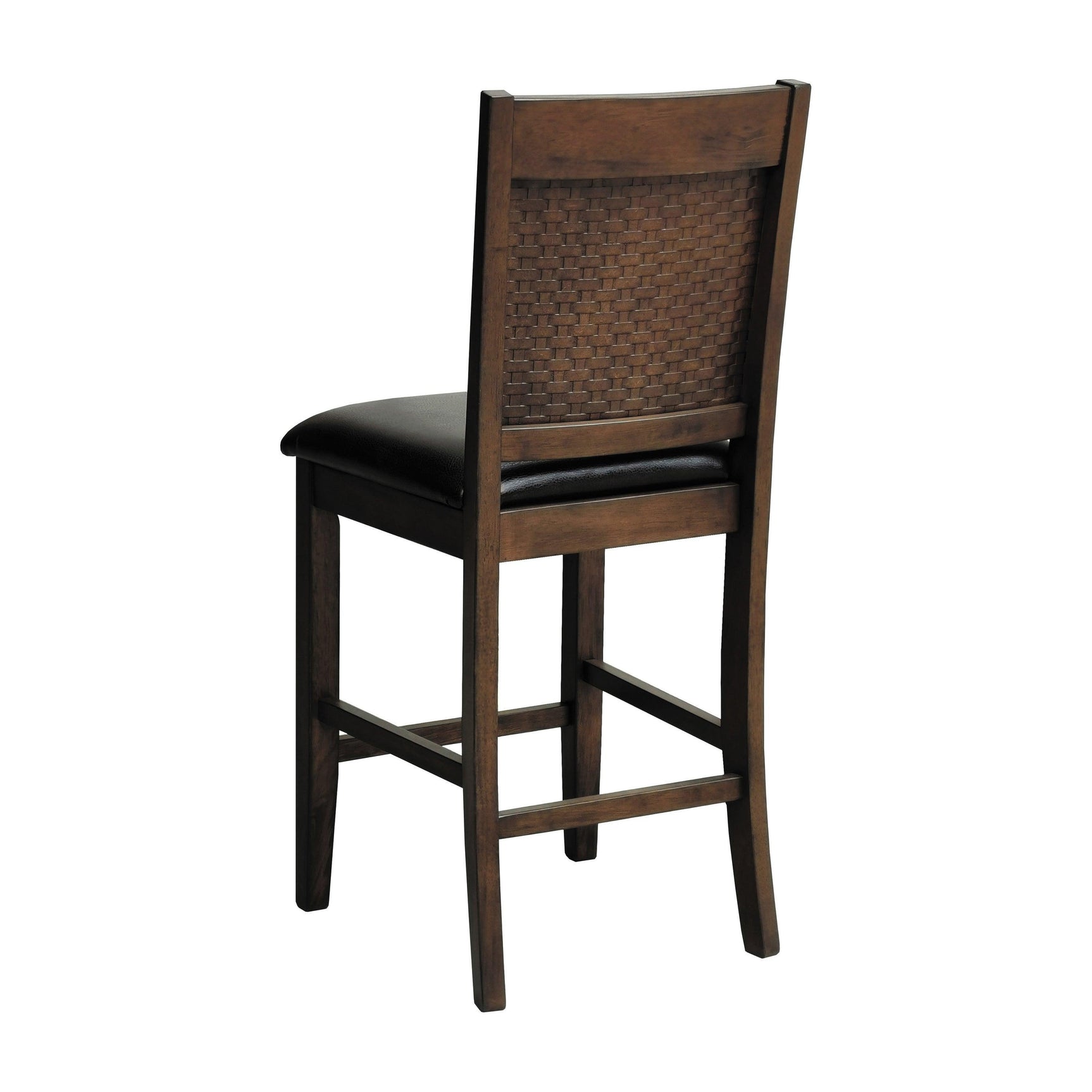 Dewey Upholstered Counter Height Chairs With Footrest (Set Of 2) Brown And Walnut - Ella Furniture