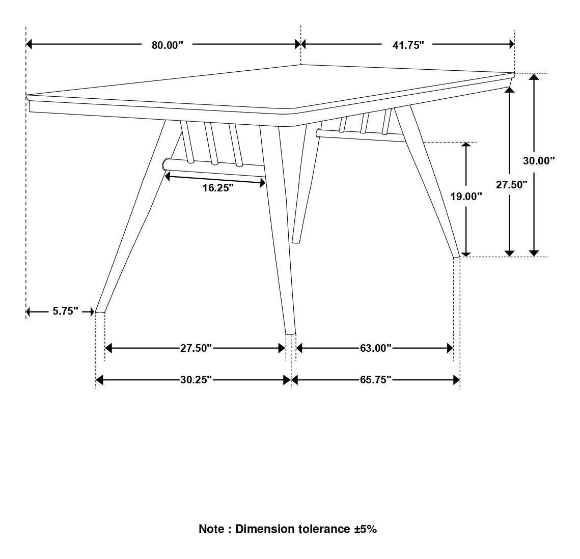 Wes Rectangular Dining Table Dark Walnut - Ella Furniture