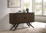 Wes 2-Door Rectangular Server Dark Walnut - Ella Furniture